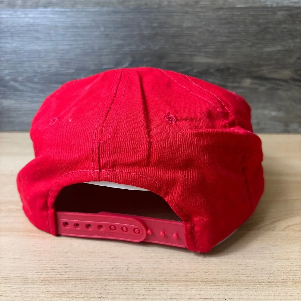 Vintage‎ Baker Stone Work Hat Cap Snap Back Black Red Outdoors 90s